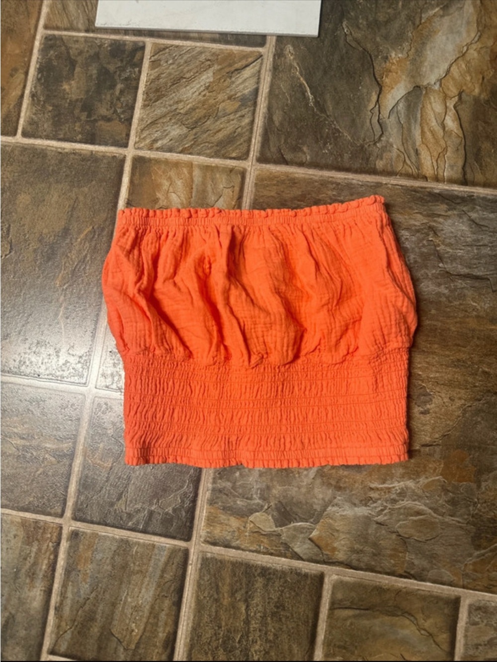 Bobi Orange Smocked Tube Top
